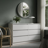 Kommode mit 6 Schubladen 95 | 120 | 140 | 160 cm breit Kommode Holz Schrank Kommode mit Schubladen Sideboard Highboard Anrichte Schlafzimmer Wohnzimmer Flur Büro Organizer