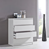 Kommode mit 4 Schubladen 76 & 80 cm Breite Kommode schmal Holz Schrank Kommode mit Schubladen Sideboard Highboard Anrichte Schlafzimmer Wohnzimmer Flur Büro Organizer