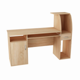 Schreibtisch mit 2 Regalen, Höhe 112 cm, Computertisch Breite 150 cm, Laminatplatte, ideal für Büro, Wohnzimmer oder Jugendzimmer, mit geräumiger Arbeitsplatte, Regalen und Schublade