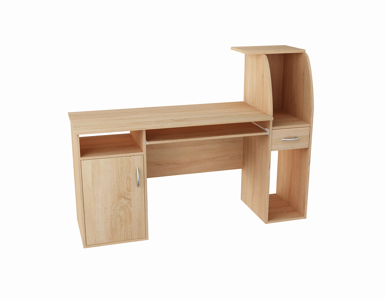 Bureau avec 2 étagères, hauteur 112 cm, bureau d'ordinateur largeur 150 cm, plateau en stratifié, idéal pour bureau, salon ou chambre d'adolescent, avec plan de travail spacieux, étagères et tiroir