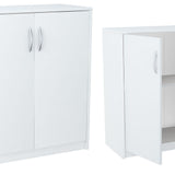 Kommode 74cm breit in matter Ausführung, Kommode mit 2 Türen und 1 Regal, Schrank mit hochwertigen Polymergriffen Ideal für Schlafzimmer, Wohnzimmer, Flur – Hergestellt aus laminiertem Holz