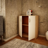 Kommode 74cm breit in matter Ausführung, Kommode mit 2 Türen und 1 Regal, Schrank mit hochwertigen Polymergriffen Ideal für Schlafzimmer, Wohnzimmer, Flur – Hergestellt aus laminiertem Holz
