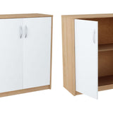 Kommode 74cm breit in matter Ausführung, Kommode mit 2 Türen und 1 Regal, Schrank mit hochwertigen Polymergriffen Ideal für Schlafzimmer, Wohnzimmer, Flur – Hergestellt aus laminiertem Holz