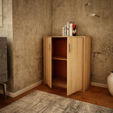 Kommode 74cm breit in matter Ausführung, Kommode mit 2 Türen und 1 Regal, Schrank mit hochwertigen Polymergriffen Ideal für Schlafzimmer, Wohnzimmer, Flur – Hergestellt aus laminiertem Holz
