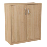 Kommode 74cm breit in matter Ausführung, Kommode mit 2 Türen und 1 Regal, Schrank mit hochwertigen Polymergriffen Ideal für Schlafzimmer, Wohnzimmer, Flur – Hergestellt aus laminiertem Holz