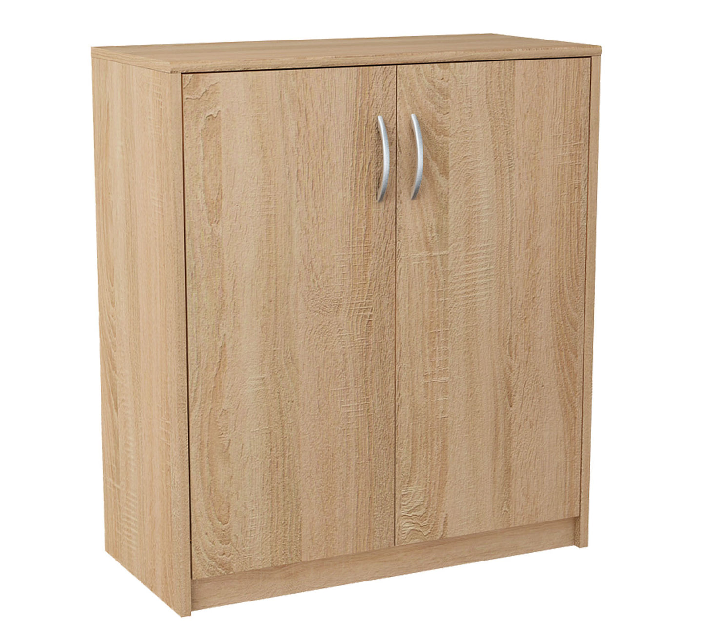 Kommode 74cm breit in matter Ausführung, Kommode mit 2 Türen und 1 Regal, Schrank mit hochwertigen Polymergriffen Ideal für Schlafzimmer, Wohnzimmer, Flur – Hergestellt aus laminiertem Holz