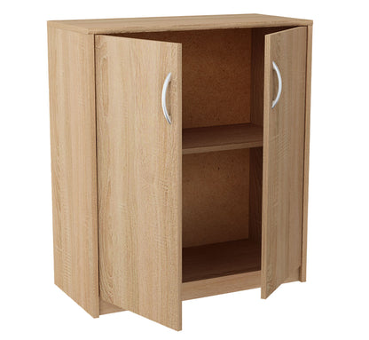 Kommode 74cm breit in matter Ausführung, Kommode mit 2 Türen und 1 Regal, Schrank mit hochwertigen Polymergriffen Ideal für Schlafzimmer, Wohnzimmer, Flur – Hergestellt aus laminiertem Holz