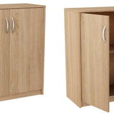 Kommode 74cm breit in matter Ausführung, Kommode mit 2 Türen und 1 Regal, Schrank mit hochwertigen Polymergriffen Ideal für Schlafzimmer, Wohnzimmer, Flur – Hergestellt aus laminiertem Holz