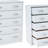 Kommode mit 5 Schubladen mit matter Oberfläche, Kommode 74cm breit Holz Schrank Kommode mit Schubladen Sideboard Highboard Anrichte Schlafzimmer Wohnzimmer Flur Büro Organizer