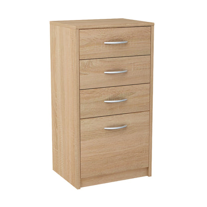 Kommode mit 4 Schubladen mit matter Oberfläche, Kommode 45cm breit Holz Schrank Kommode mit Schubladen Sideboard Highboard Anrichte Schlafzimmer Wohnzimmer Flur Büro Organizer