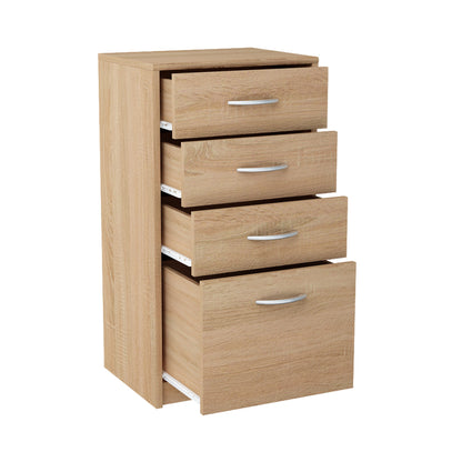 Kommode mit 4 Schubladen mit matter Oberfläche, Kommode 45cm breit Holz Schrank Kommode mit Schubladen Sideboard Highboard Anrichte Schlafzimmer Wohnzimmer Flur Büro Organizer