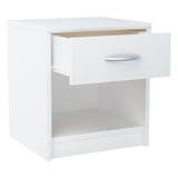 Kommode mit 1 Schublade Nachttisch schmal mit matter Oberfläche, 39 cm breit abgerundete Kanten und geräumiger Stauraum, strapazierfähige Platte Ideal für Schlafzimmer, Wohnzimmer