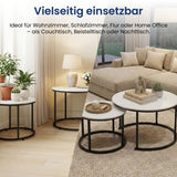Lot de 2 tables basses carrées en bois, table de salon moderne, table d'appoint 2 en 1 avec structure en métal pour salon, bureau, table d'appoint design Loft TWIN, surface résistante aux rayures