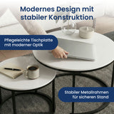 Lot de 2 tables basses carrées en bois, table de salon moderne, table d'appoint 2 en 1 avec structure en métal pour salon, bureau, table d'appoint design Loft TWIN, surface résistante aux rayures