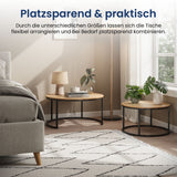Lot de 2 tables basses carrées en bois, table de salon moderne, table d'appoint 2 en 1 avec structure en métal pour salon, bureau, table d'appoint design Loft TWIN, surface résistante aux rayures
