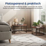 Lot de 2 tables basses carrées en bois, table de salon moderne, table d'appoint 2 en 1 avec structure en métal pour salon, bureau, table d'appoint design Loft TWIN, surface résistante aux rayures