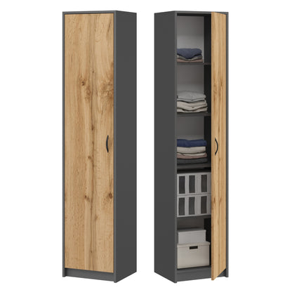 Armoire polyvalente, 40 cm de largeur et 180 cm de hauteur avec quatre étagères, armoire de rangement étroite en bois MDF