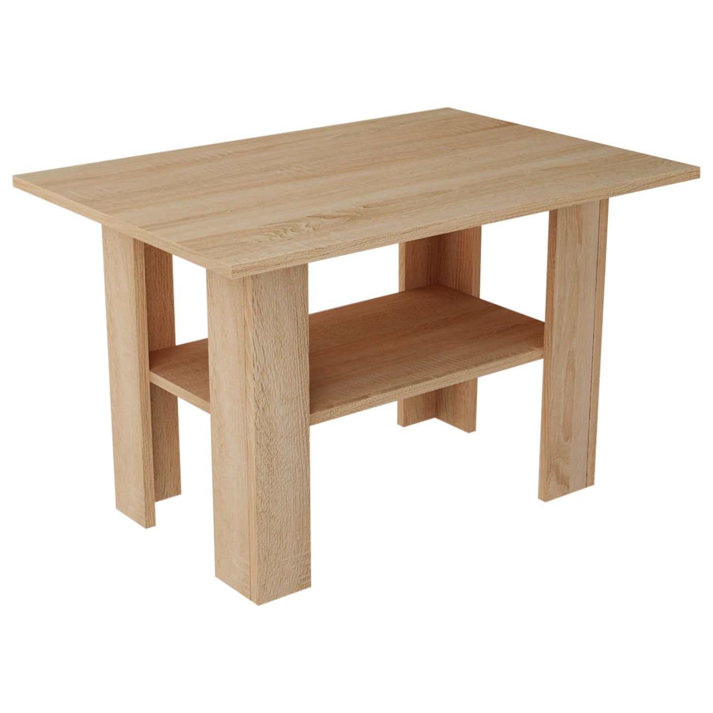 Couchtisch mit Ablage Tisch mit matter Oberfläche, Beistelltisch 87 cm breit Loft Design Ideal für Schlafzimmer, Wohnzimmer aus laminiertem Holz, 1 Ablage für zusätzlichen Stauraum