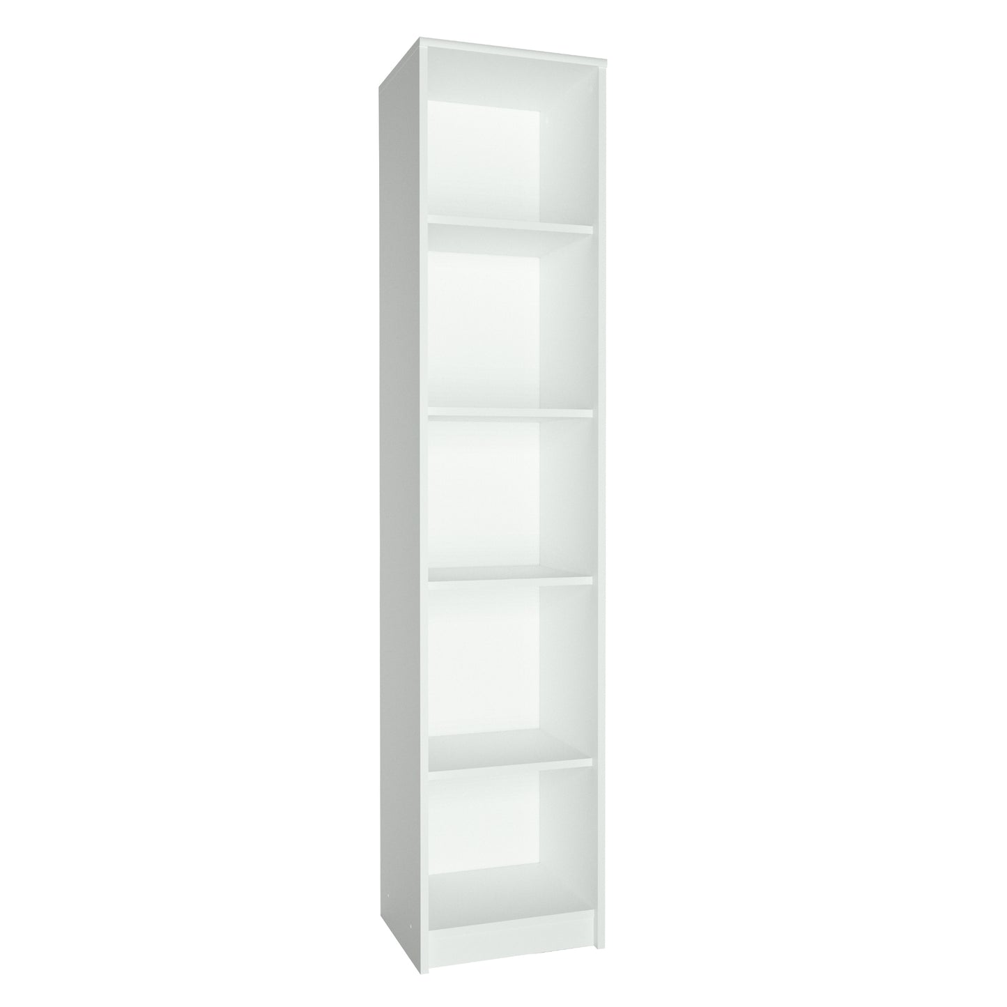 Bücherregal mit 5 Ebenen Regal in matter Ausführung 39 cm breit, Standregal mit 4 Einlegeböden, ideal für Schlafzimmer, Wohnzimmer, Flur, strapazierfähige Laminatplatte, 16 mm dick