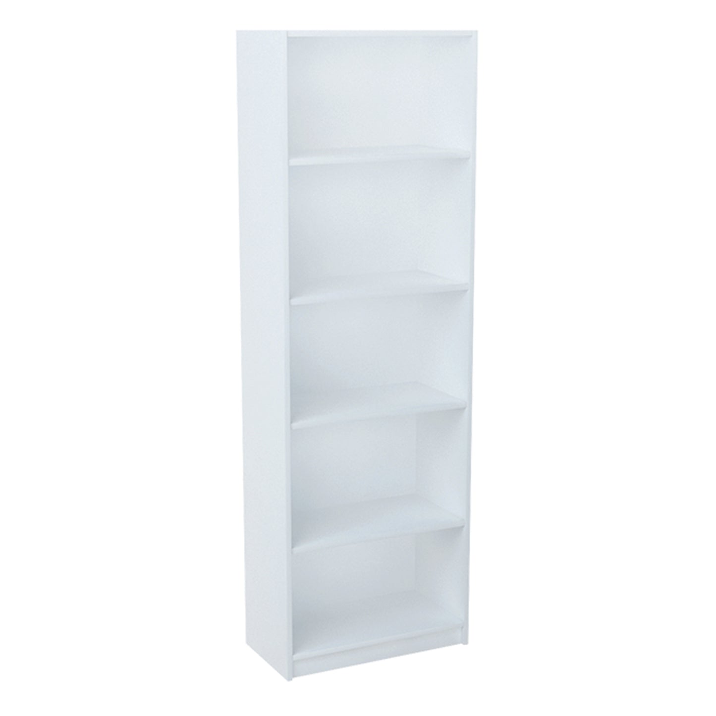 Bücherregal mit 5 Ebenen Regal in matter Ausführung 58 cm breit, Standregal mit 4 Einlegeböden, ideal für Schlafzimmer, Wohnzimmer, Flur, strapazierfähige Laminatplatte, 16 mm dick