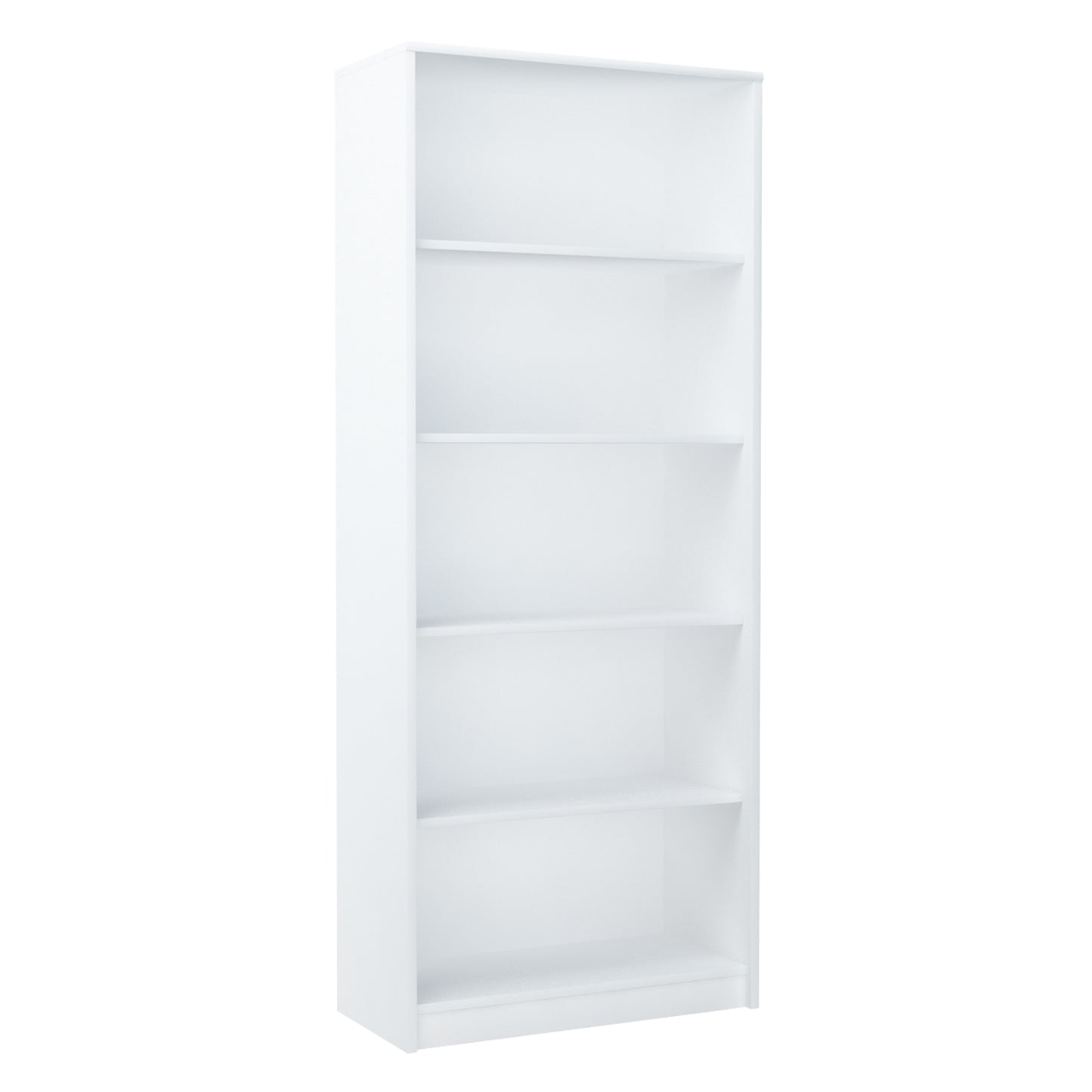 Bücherregal mit 5 Ebenen Regal in matter Ausführung 74 cm breit, Standregal mit 4 Einlegeböden, ideal für Schlafzimmer, Wohnzimmer, Flur, strapazierfähige Laminatplatte, 16 mm dick