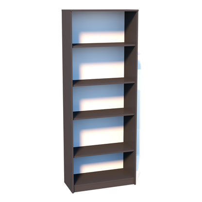 Bücherregal mit 5 Ebenen Regal in matter Ausführung 74 cm breit, Standregal mit 4 Einlegeböden, ideal für Schlafzimmer, Wohnzimmer, Flur, strapazierfähige Laminatplatte, 16 mm dick