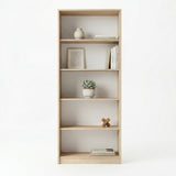Bücherregal mit 5 Ebenen Regal in matter Ausführung 74 cm breit, Standregal mit 4 Einlegeböden, ideal für Schlafzimmer, Wohnzimmer, Flur, strapazierfähige Laminatplatte, 16 mm dick