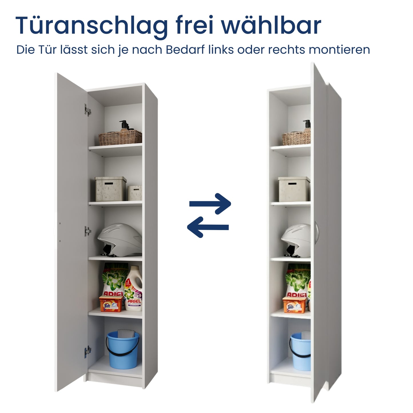 Regal mit 5 Ebenen in mattem Finish Aktenschrank mit 4 Einlegeböden und 1 Tür, Standregal 39 cm breit mit hochwertigen Polymergriffen ideal für Schlafzimmer, Wohnzimmer, Flur, Büro