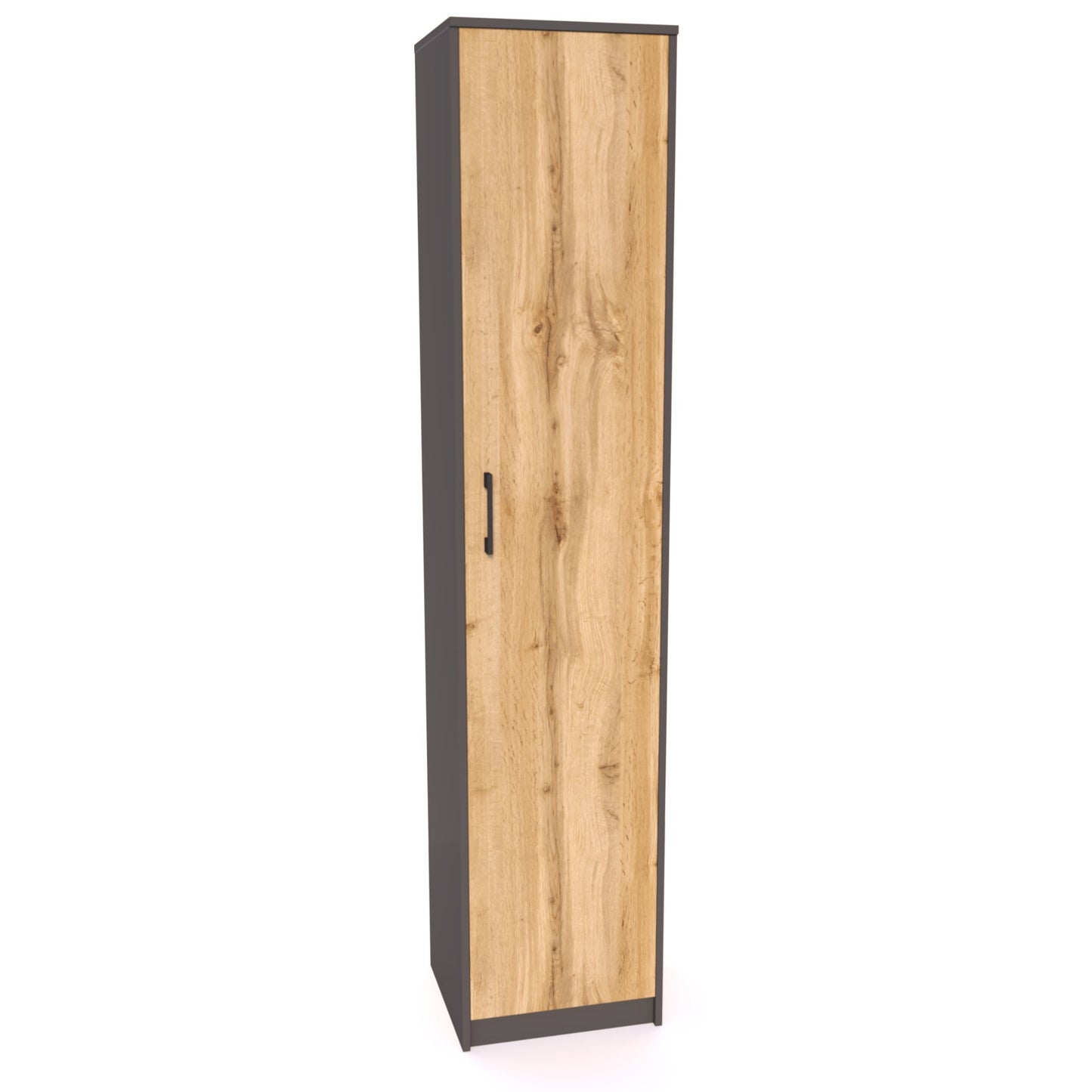 Regal mit 5 Ebenen in mattem Finish Aktenschrank mit 4 Einlegeböden und 1 Tür, Standregal 39 cm breit mit hochwertigen Polymergriffen ideal für Schlafzimmer, Wohnzimmer, Flur, Büro