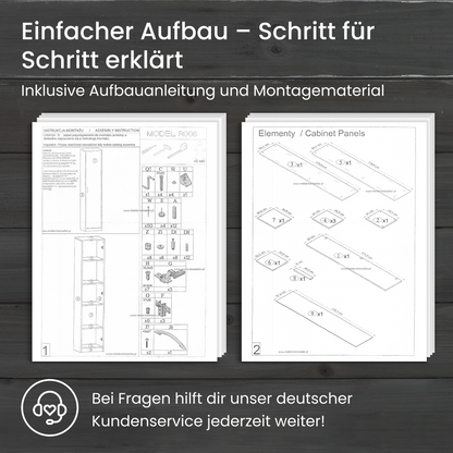 Regal mit 5 Ebenen in mattem Finish Aktenschrank mit 4 Einlegeböden und 1 Tür, Standregal 39 cm breit mit hochwertigen Polymergriffen ideal für Schlafzimmer, Wohnzimmer, Flur, Büro