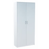 Mehrzweckschrank mit 8 Fächern Besenschrank Haushaltsschrank in mattem Finish mit 6 Einlegeböden und 2 Türen, 74 cm breit aus Laminatplatte und hochwertigen Polymergriffen