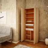 Mehrzweckschrank mit 8 Fächern Besenschrank Haushaltsschrank in mattem Finish mit 6 Einlegeböden und 2 Türen, 74 cm breit aus Laminatplatte und hochwertigen Polymergriffen