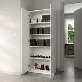 Schrank Mehrzweckschrank Aktenschrank Hochschrank mit 5 Fächern, 2 Türen, 74x35x180 cm, vielseitig einsetzbar für Büro, Flur, Küche, Hauswirtschaftsraum, stabil & pflegeleicht