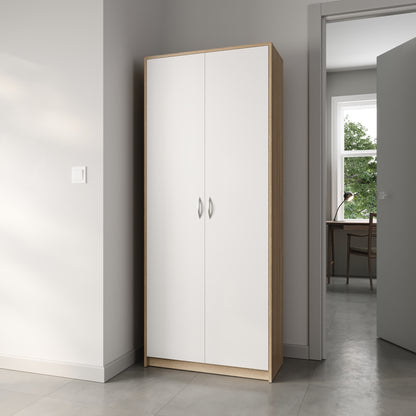 Schrank Mehrzweckschrank Aktenschrank Hochschrank mit 5 Fächern, 2 Türen, 74x35x180 cm, vielseitig einsetzbar für Büro, Flur, Küche, Hauswirtschaftsraum, stabil & pflegeleicht
