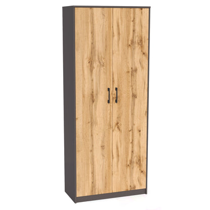 Aktenschrank mit 5 Fächern Mehrzweckschrank Haushaltsschrank in mattem Finish mit 4 Einlegeböden und 2 Türen, 74 cm breit aus Laminatplatte und hochwertigen Polymergriffen