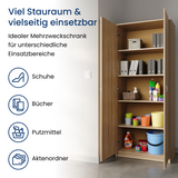 Schrank Mehrzweckschrank Aktenschrank Hochschrank mit 5 Fächern, 2 Türen, 74x35x180 cm, vielseitig einsetzbar für Büro, Flur, Küche, Hauswirtschaftsraum, stabil & pflegeleicht