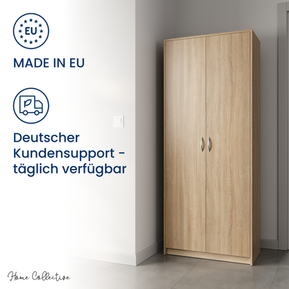 Schrank Mehrzweckschrank Aktenschrank Hochschrank mit 5 Fächern, 2 Türen, 74x35x180 cm, vielseitig einsetzbar für Büro, Flur, Küche, Hauswirtschaftsraum, stabil & pflegeleicht