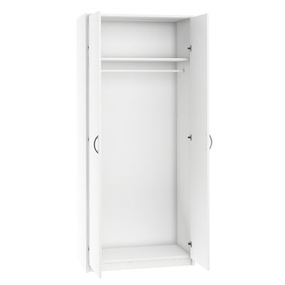 Kleiderschrank mit 2 Türen, 1 Kleiderstange, 1 Einlegeboden, Garderobenschrank 85 cm breit Schrank matte Oberfläche, aus laminierter Platte, ideal für Schlafzimmer, Wohnzimmer, Flur