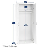 Kleiderschrank mit 2 Türen, 1 Kleiderstange, 1 Einlegeboden, Garderobenschrank 85 cm breit Schrank matte Oberfläche, aus laminierter Platte, ideal für Schlafzimmer, Wohnzimmer, Flur