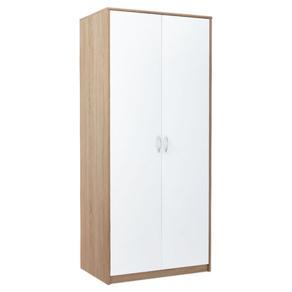 Kleiderschrank mit 2 Türen, 1 Kleiderstange, 1 Einlegeboden, Garderobenschrank 85 cm breit Schrank matte Oberfläche, aus laminierter Platte, ideal für Schlafzimmer, Wohnzimmer, Flur