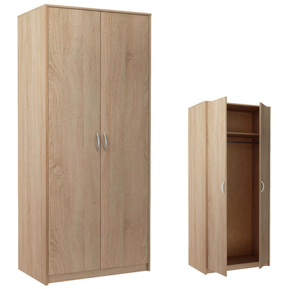 Kleiderschrank mit 2 Türen, 1 Kleiderstange, 1 Einlegeboden, Garderobenschrank 85 cm breit Schrank matte Oberfläche, aus laminierter Platte, ideal für Schlafzimmer, Wohnzimmer, Flur