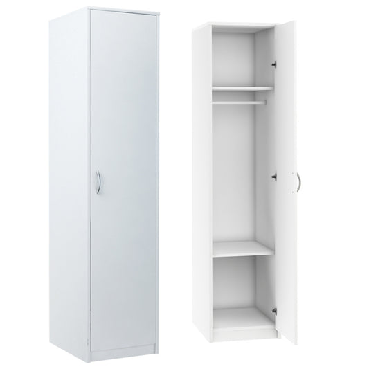 Kleiderschrank mit 1 Tür, 1 Kleiderstange und 2 Einlegeböden, Garderobenschrank 45 cm breit Schrank schmal matte Oberfläche, aus laminierter Platte, ideal für Schlafzimmer, Wohnzimmer, Flur