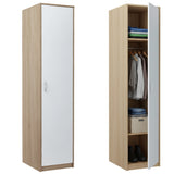 Kleiderschrank mit 1 Tür, 1 Kleiderstange und 2 Einlegeböden, Garderobenschrank 45 cm breit Schrank schmal matte Oberfläche, aus laminierter Platte, ideal für Schlafzimmer, Wohnzimmer, Flur