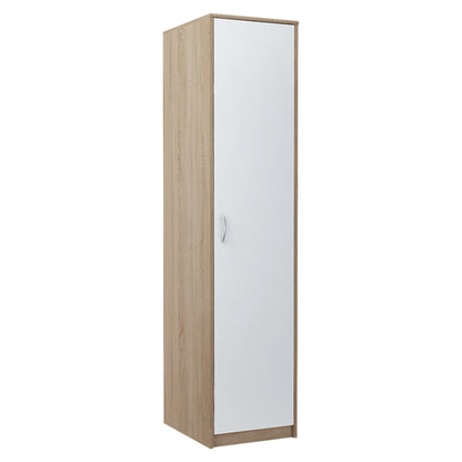 Kleiderschrank mit 1 Tür, 1 Kleiderstange und 2 Einlegeböden, Garderobenschrank 40 cm breit Schrank schmal matte Oberfläche, aus laminierter Platte, ideal für Schlafzimmer, Wohnzimmer, Flur