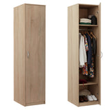 Kleiderschrank mit 1 Tür, 1 Kleiderstange und 2 Einlegeböden, Garderobenschrank 45 cm breit Schrank schmal matte Oberfläche, aus laminierter Platte, ideal für Schlafzimmer, Wohnzimmer, Flur