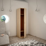 Kleiderschrank mit 1 Tür, 1 Kleiderstange und 2 Einlegeböden, Garderobenschrank 45 cm breit Schrank schmal matte Oberfläche, aus laminierter Platte, ideal für Schlafzimmer, Wohnzimmer, Flur