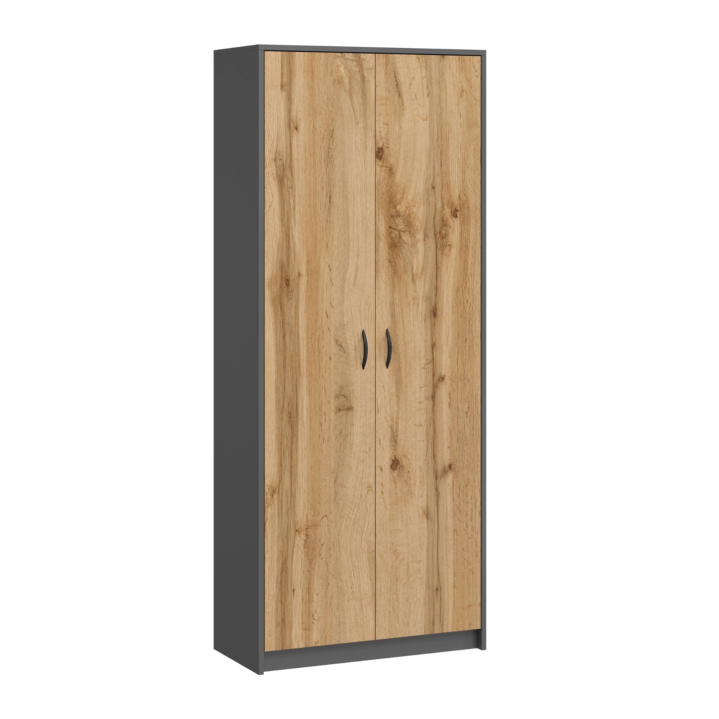 Schrank Mehrzweckschrank mit SOFT CLOSE Türdämpfer (optional) weiß 74cm Breite 180cm Höhe mit vier oder sechs Einlegeböden, Aktenschrank Haushaltsschrank Organizer aus MDF Holz