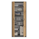 Armoire armoire polyvalente avec amortisseur de porte SOFT CLOSE (en option) blanc 74 cm largeur 180 cm hauteur avec quatre ou six étagères, classeur organisateur d'armoire domestique en bois MDF