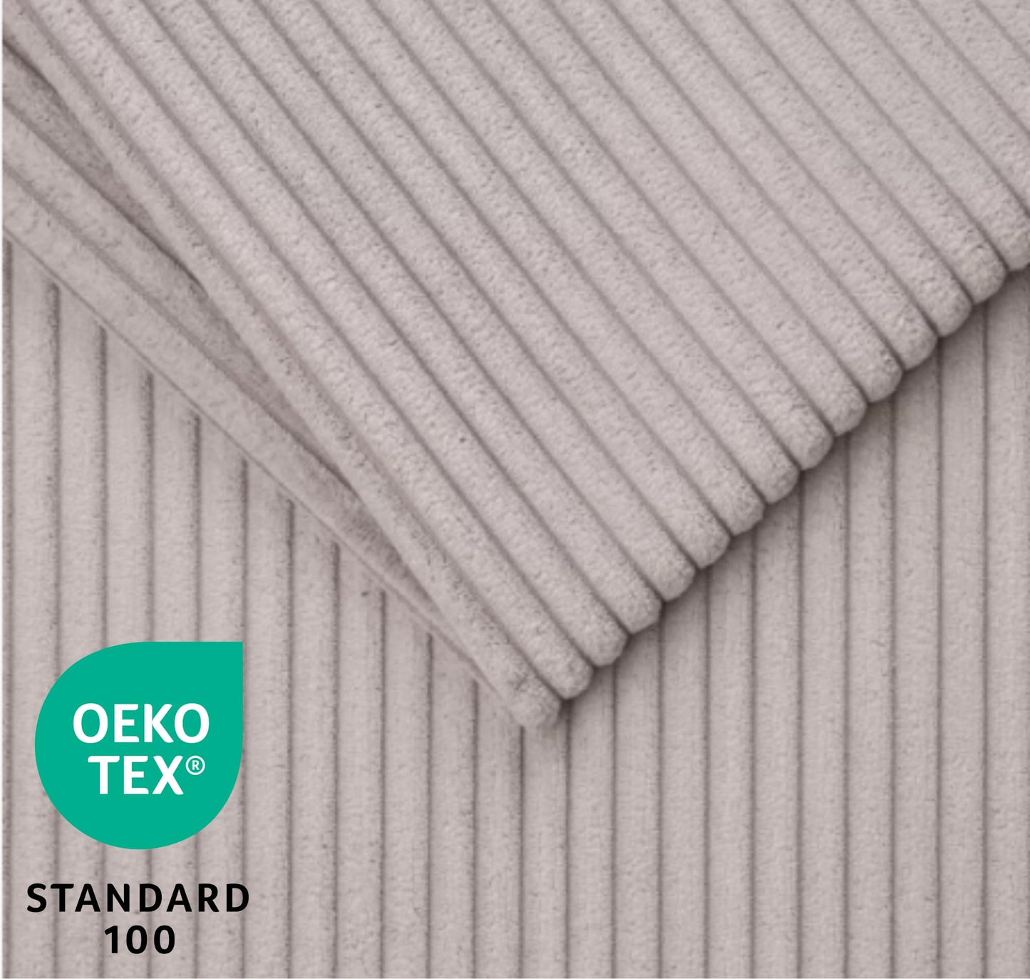 Hochbett 90x200 cm weiß mit Schlafsofa 140x200 cm Couch in Cord-Stoff OEKO-TEX 100 mit 3 Kissen, Etagenbett Stockbett 200x90 mit Leiter und Schlafcouch 200x140