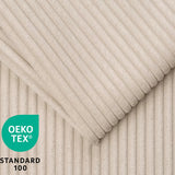 Hochbett 90x200 cm weiß mit Schlafsofa 140x200 cm Couch in Cord-Stoff OEKO-TEX 100 mit 3 Kissen, Etagenbett Stockbett 200x90 mit Leiter und Schlafcouch 200x140